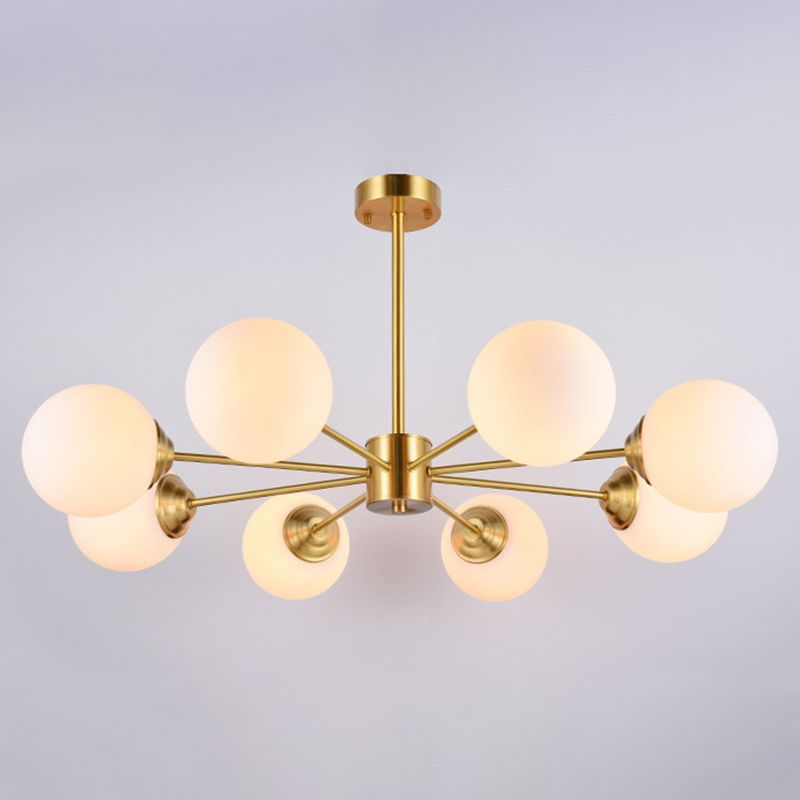 Gold Globe-Shaped Hanging Light Fixture Modern Style Glass Pendant Lighting for Bedroom
