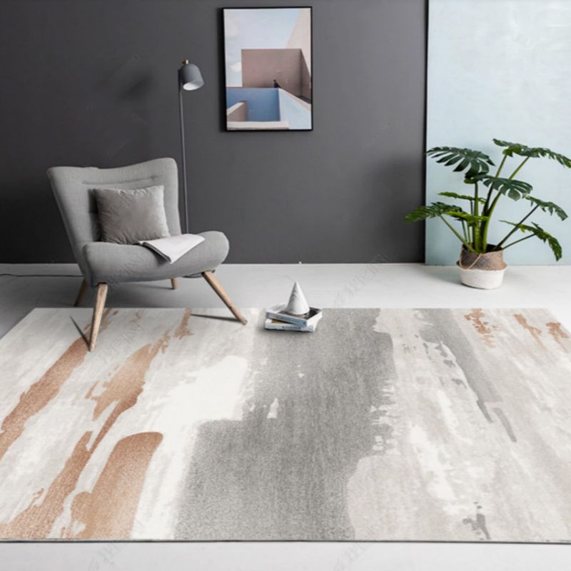 Multi Color Contemporary Rug Synthetics Abstract Geometry Carpet Non-Slip Stain Resistant Washable Rug for Sitting Room