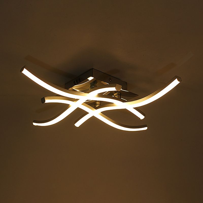 Linear Sputnik Flush Mount Ceiling Light New Modern Aluminum Flush Light for Bedroom