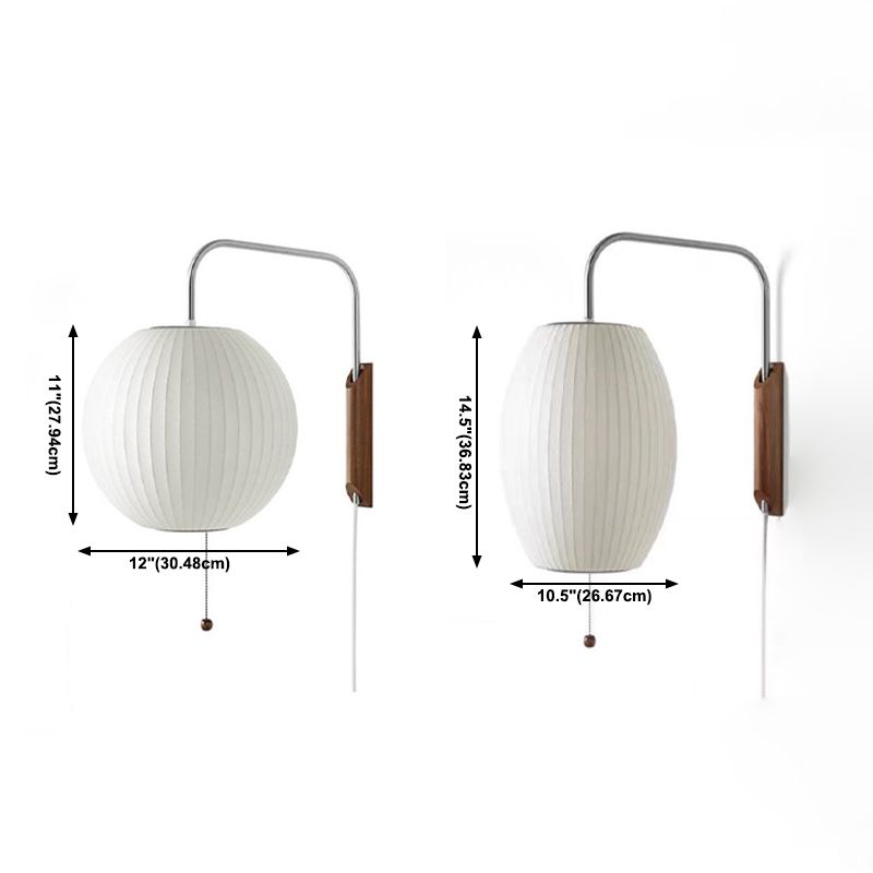 Wood Geometric Wall Sconce Lights Modern Style 1 Light Wall Mounted Lamp in White