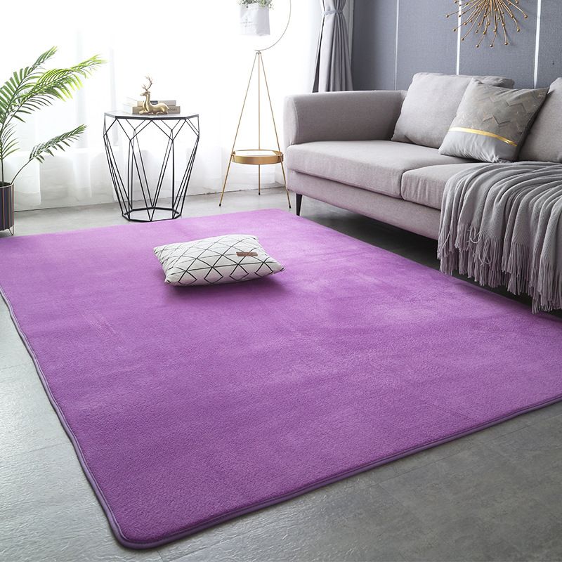 Casual Indoor Carpet Solid Color Polyester Area Rug Stain Resistant Carpet for Living Room