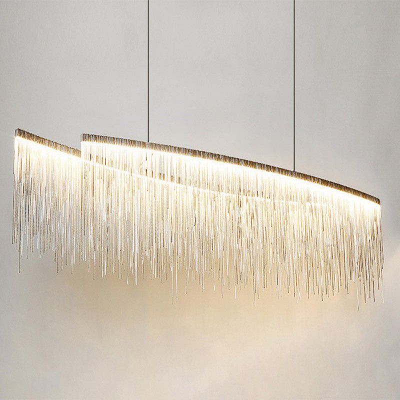 Aluminium kwast LED kroonluchter postmoderne stijl ophanglicht over eettafel