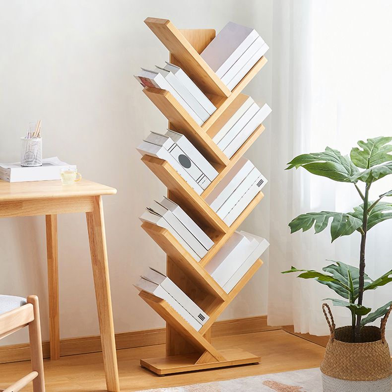 Contemporary Standard Bookcase Bamboo Bookcase Freestanding Open Shelf