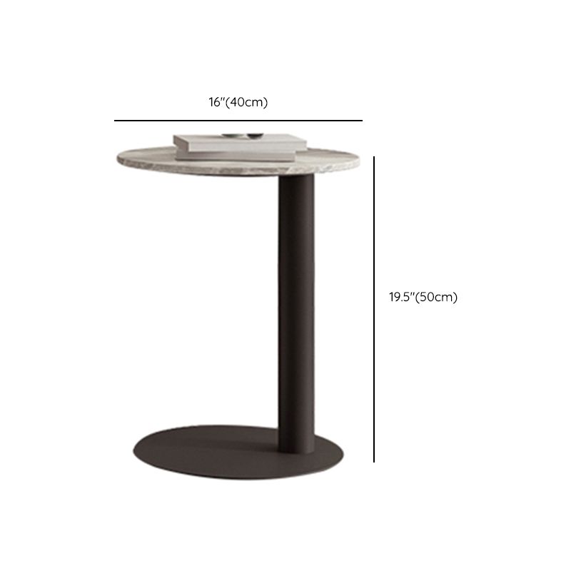 Slate Top Coffee Cocktail Table Modern Round Pedestal Coffee or End Table
