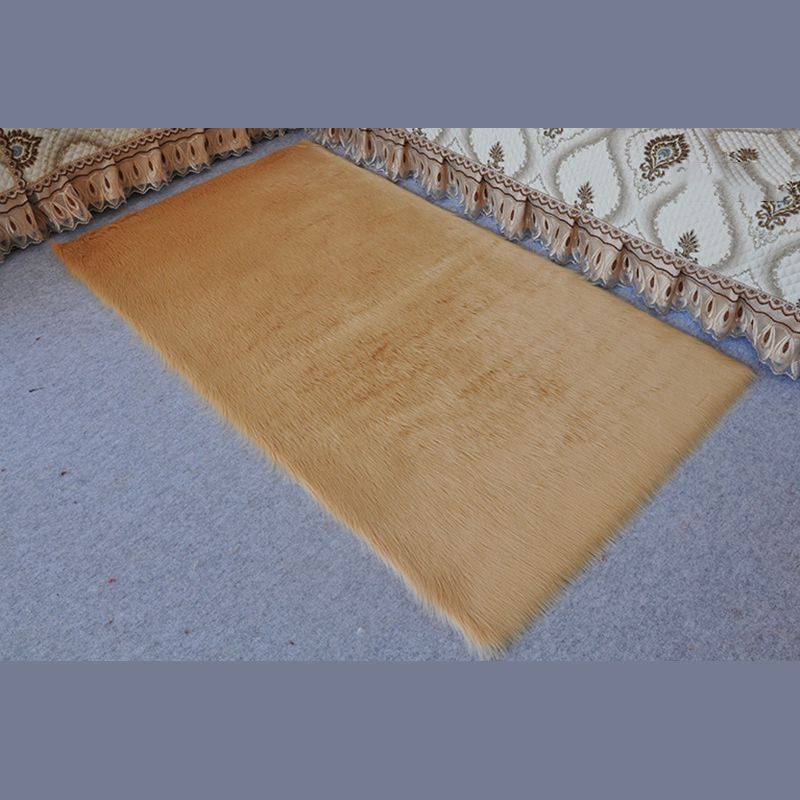 Modern Plain Shag Rug Polyester Area Carpet Stain Resistant Indoor Rug for Living Room