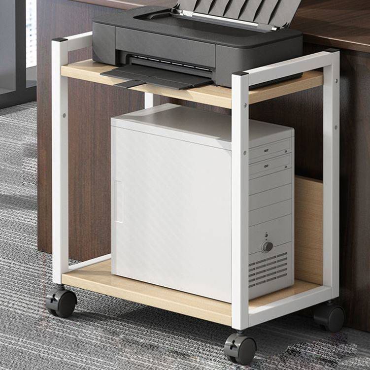 Contemporary Style Bookshelf Casters Bookcase for Study Room and Office