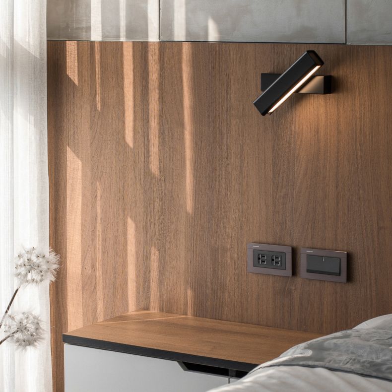 Luz de pared giratoria LED de aluminio en una lámpara de pared acrílica de estilo conciso moderno para dormitorio