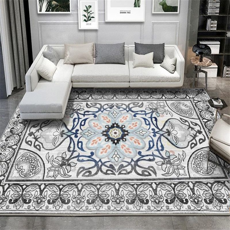 Exotic Geometric Patterned Rug Multicolored Moroccan Rug Polypropylene Stain Resistant Non-Slip Backing Machine Washable Carpet for Room