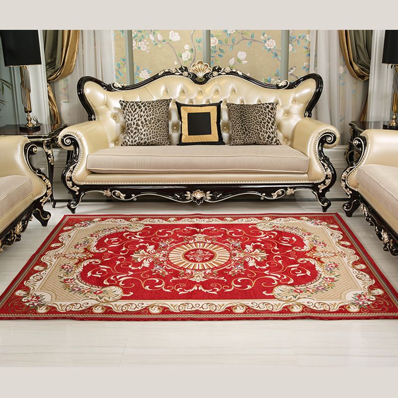 Tapis de luxe de couleur unie en polyester Circle concentrique Tapis en intérieur Tapis de soins faciles pour la chambre
