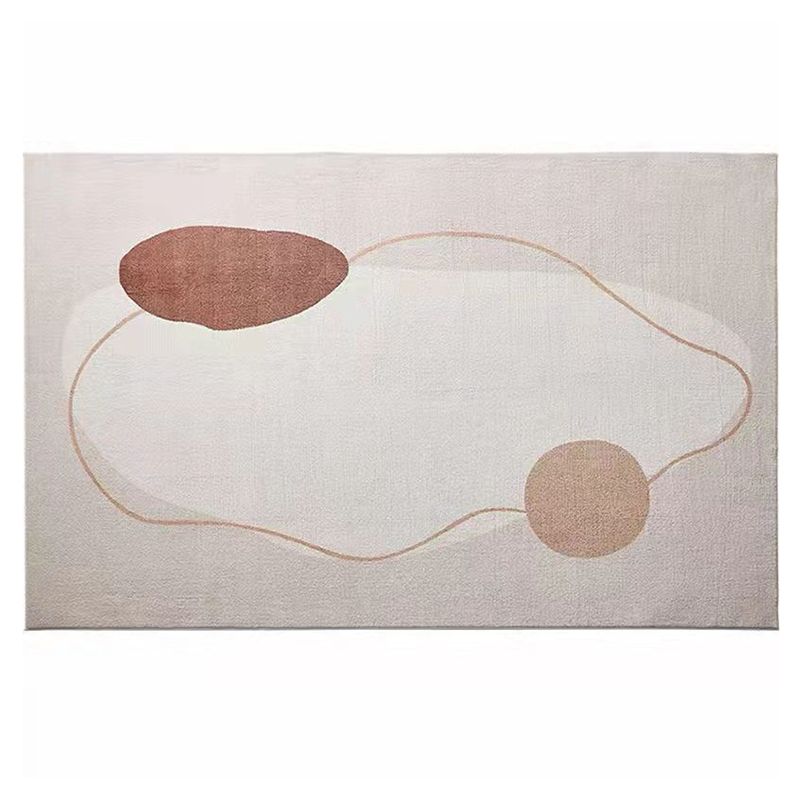 Casual Light Brown Rug Polyester Color Lump Rug Stain Resistant Rug for Living Room