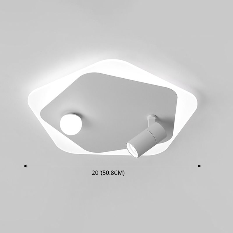 Lampe plate géométrique nouveau style moderne fer LED lampe plate avec 2 spots