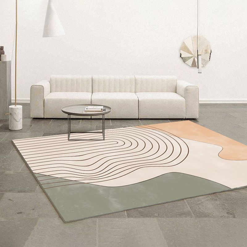 Pink Nordic Carpet Polyester Color Piece Area Carpet Washable Carpet for Living Room