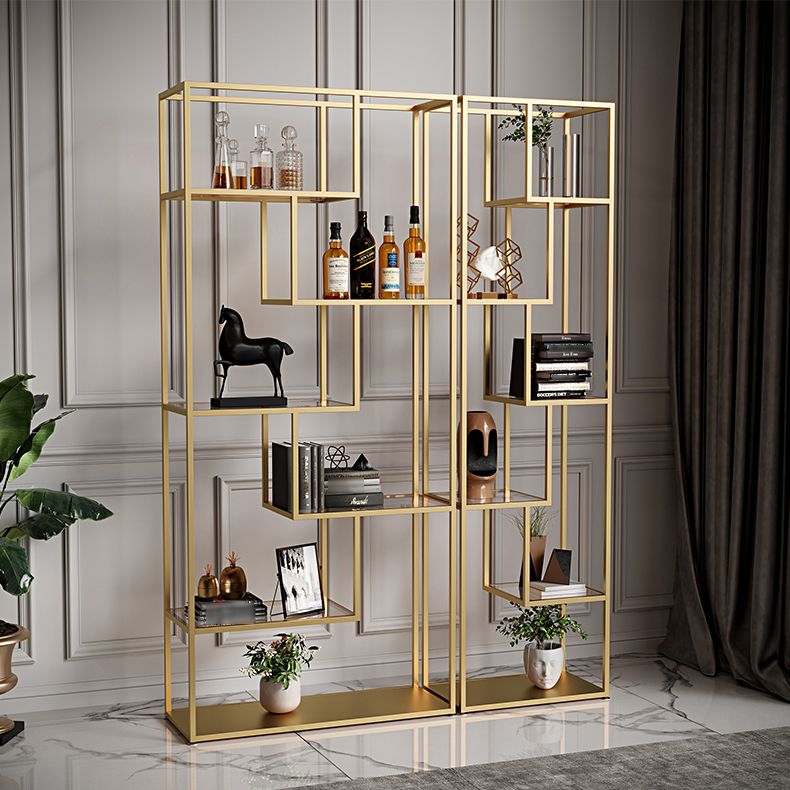 Libreria etagere industriale aperta verticale telaio di ferro invalido scaffale in vetro