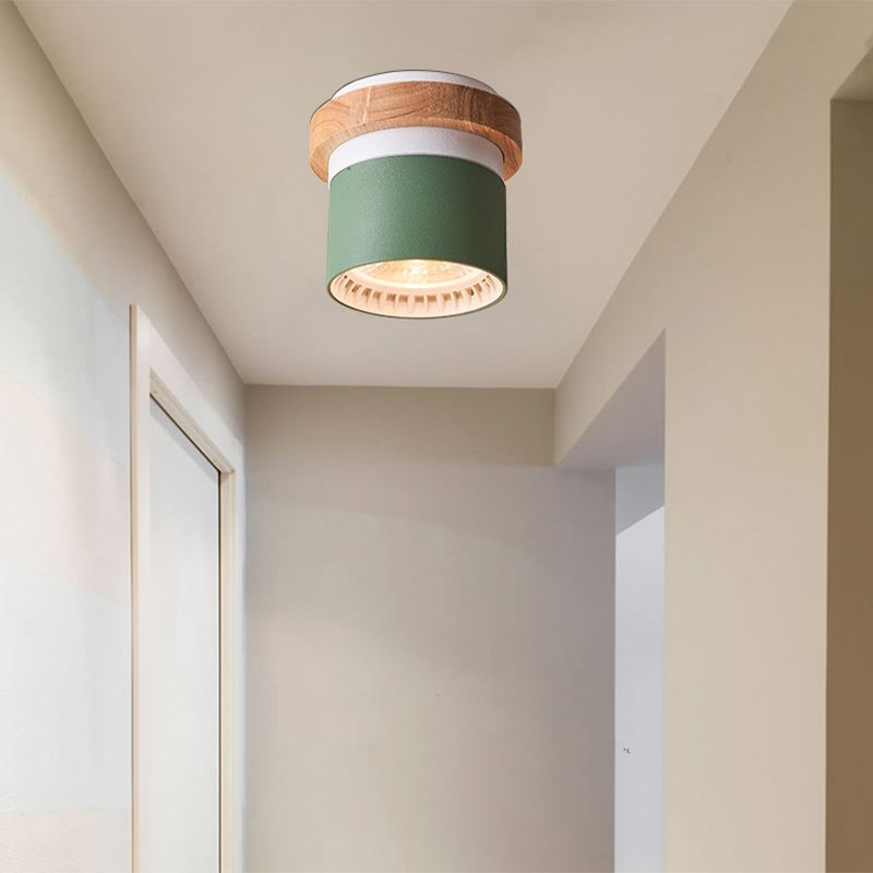 Metal Round Shaped Flush Mount Fixture Modern Style 1 Head Led Flush Light