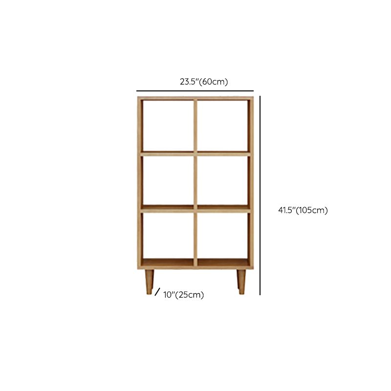 Modern Style Solid Wood Bookshelf Open Back Bookcase with Shelves