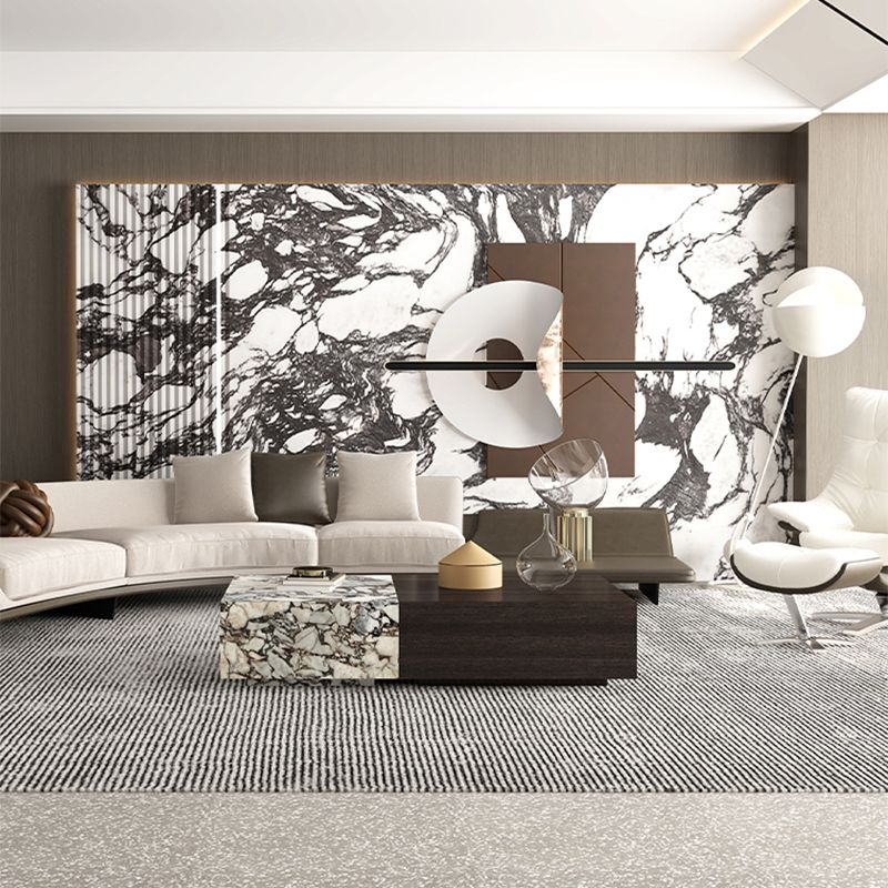 31" Wide Contemporary Cocktail Table Stone Coffee Cocktail Table