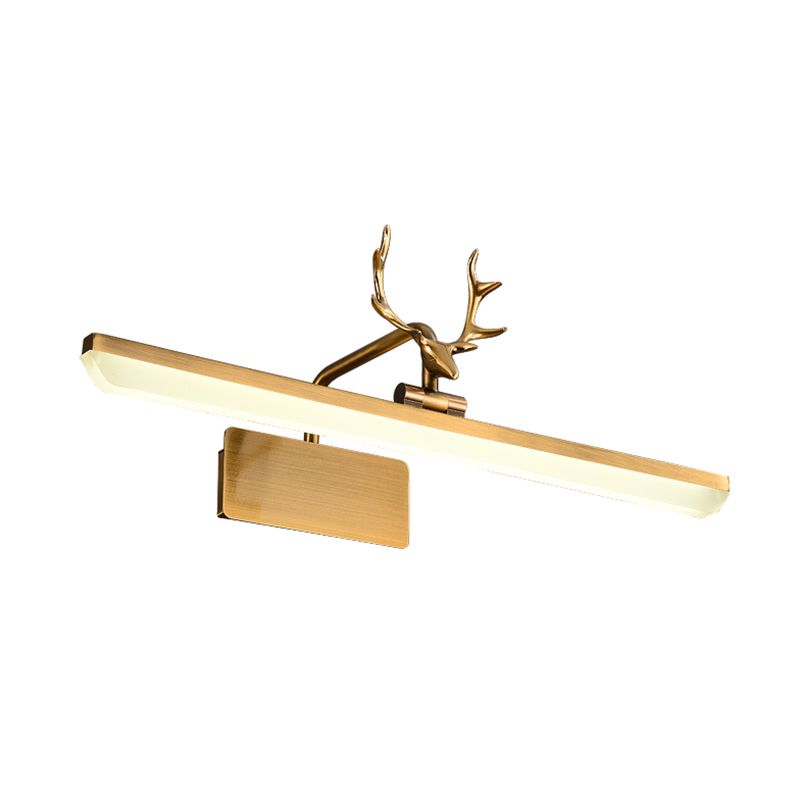 Linear Shade Metal Wall Sconce Modern 1 Light Mirror Wall Mount Light Fixture