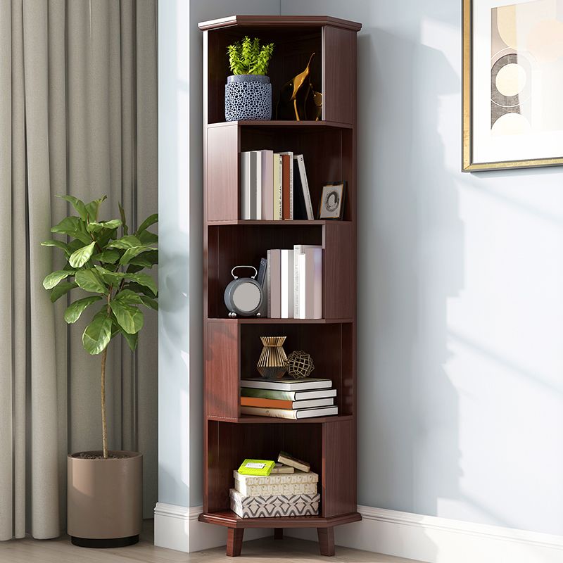 Brown / White Wooden Corner Chest, 15.75" Wide Accent Chest with Shelves
