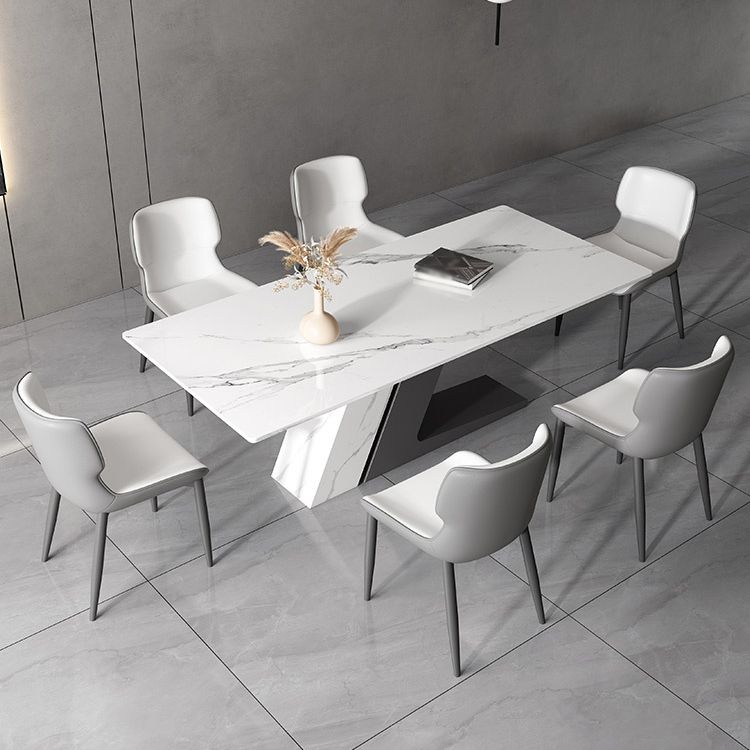 Modern Sintered Stone Top Dining Set Rectangle 1/2/5/7 Pieces Dining Table Set