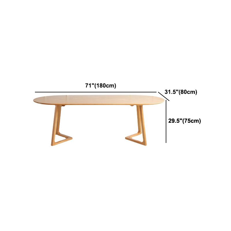 Modern Oval Pine Wood Dining Table Wood Base Home Dining Table