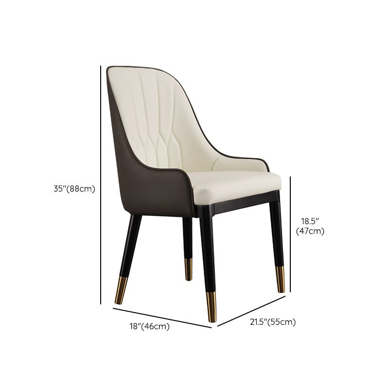 Industrial Upholstered Dining Chairs Parsons Chair in Black Legs