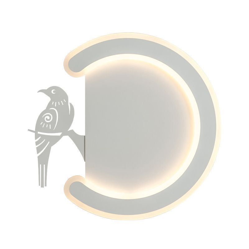 Shape et oiseau vers gauche / droite en acrylique applexionne de mur de lumière contemporain lampe murale à LED blanche en lumière chaude / blanche
