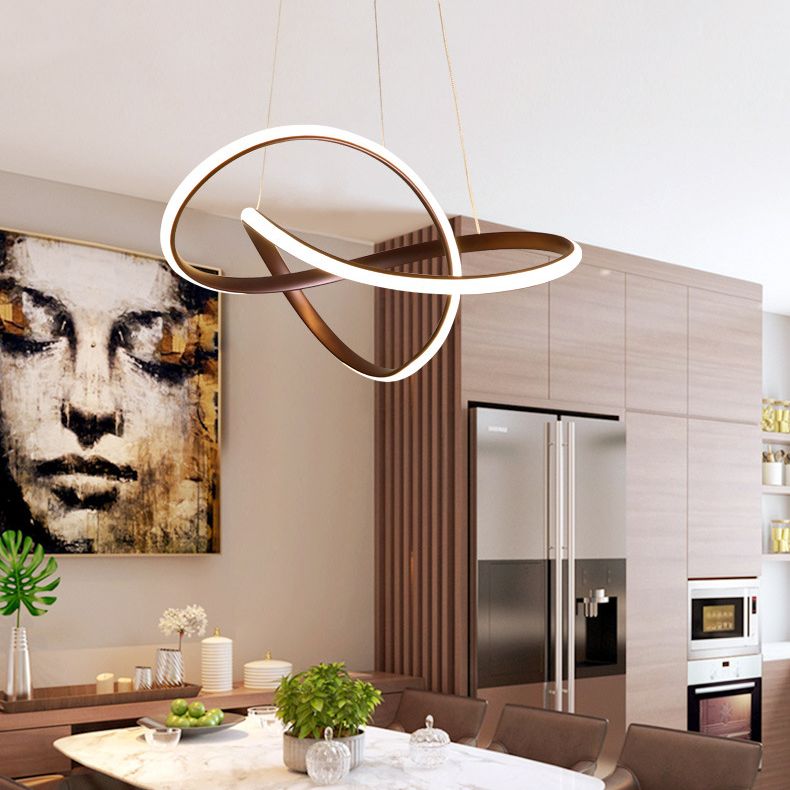 Modern Twist Suspended Lighting Fixture Metallic Pendant Lighting Fixtures for Restaurant