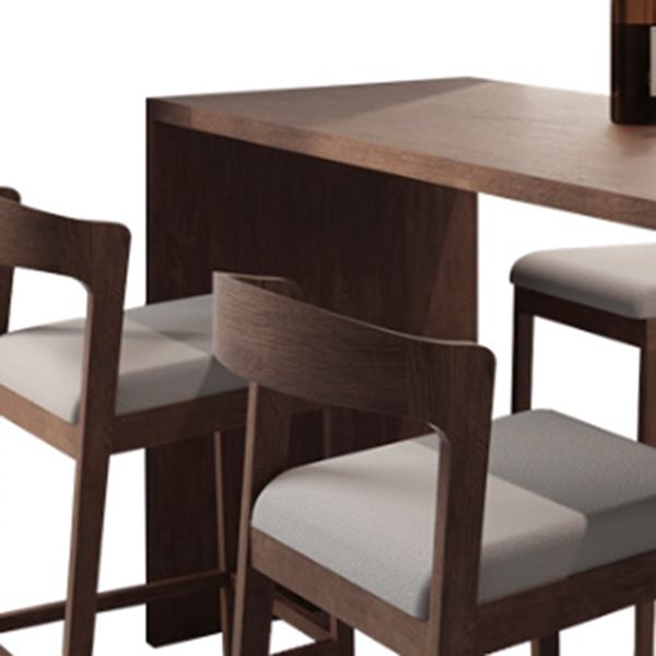 Specialty Solid Wood Bar Table Brown Double Pedestal Bar Height Pub Table