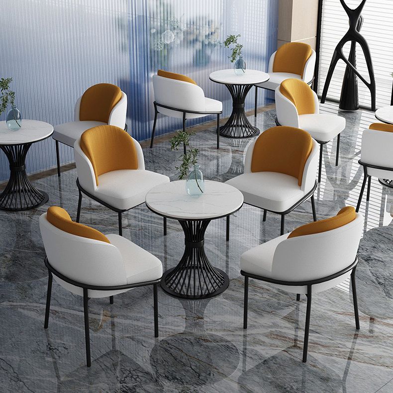 Modern Sintered Stone Dining Table Set White 1/2/5 Pieces Dining Set for Home Use