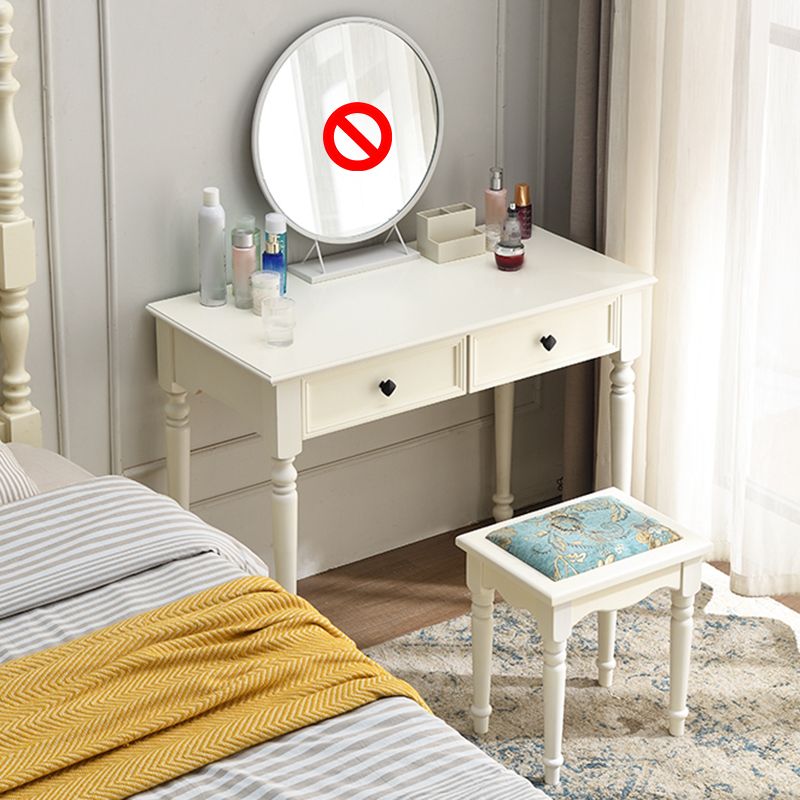 Contemporary Makeup Dressing Table With Drawers White 17.71" W x 30.70" H