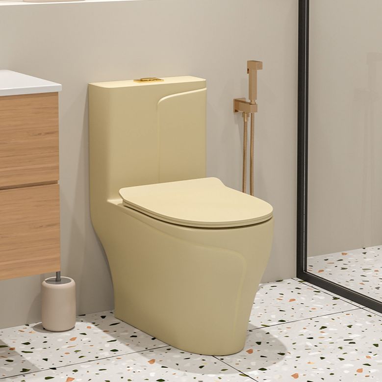 Traditional Skirted Toilet Floor Mount One-Piece Flush Toilet with Slow Close Seat