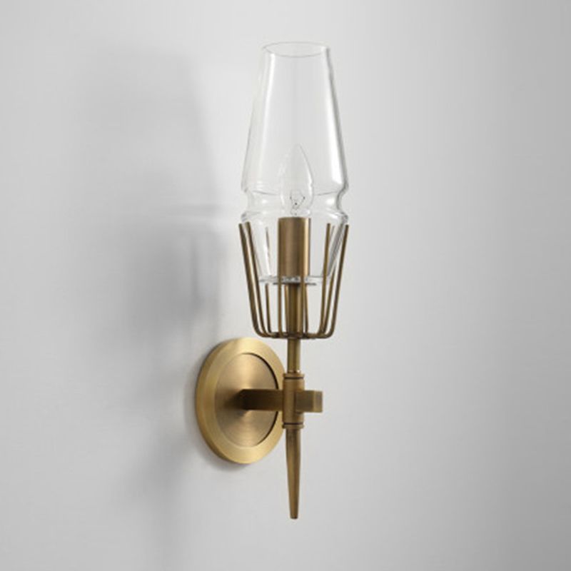 Metal Geometric Shape Wall Light Modern Style Multi Lights Wall Light Sconce in Brass
