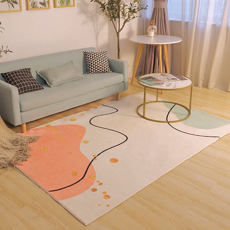 Tapis de Style moderne, bloc de couleurs, Beige, résistant aux taches, pour la décoration de la maison