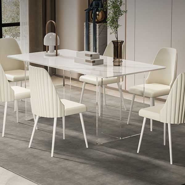 Sintered Stone Top Table Double Pedestal Table for Home Kitchen Dinner