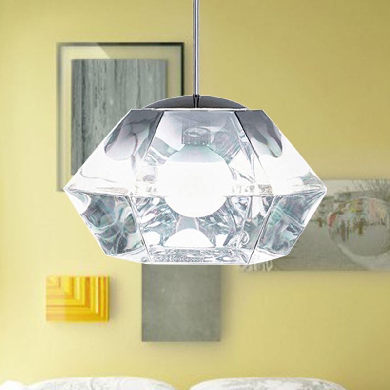 Diamond Anhänger Beleuchtung postmodernes Glas 1 Licht klar/bernsteinfarben