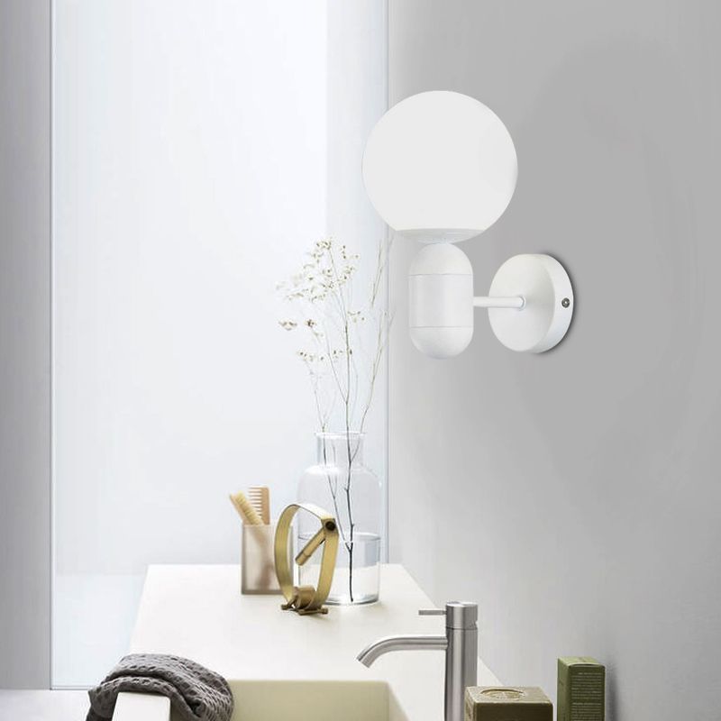 Metalen capsule SCONCE LICHT MET GLOBE TADE HALLWAY FOYER 1 Lichte macaron -stijl wandlamp