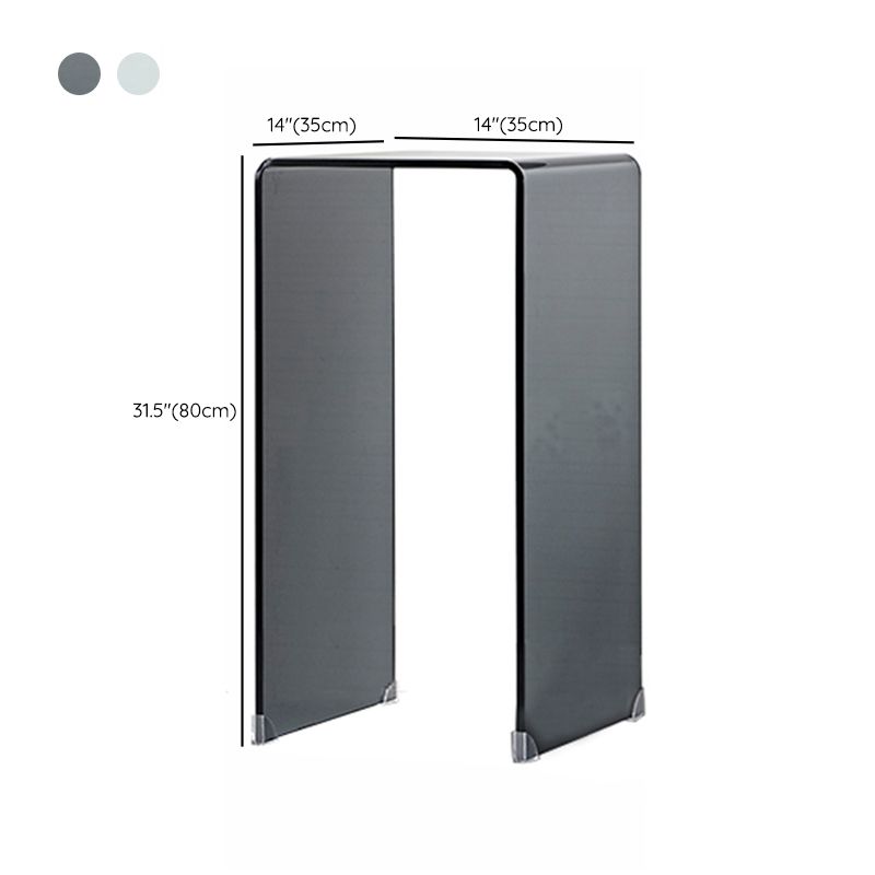 Modern Square Glass Side End Table Sled Corner Table for Living Room