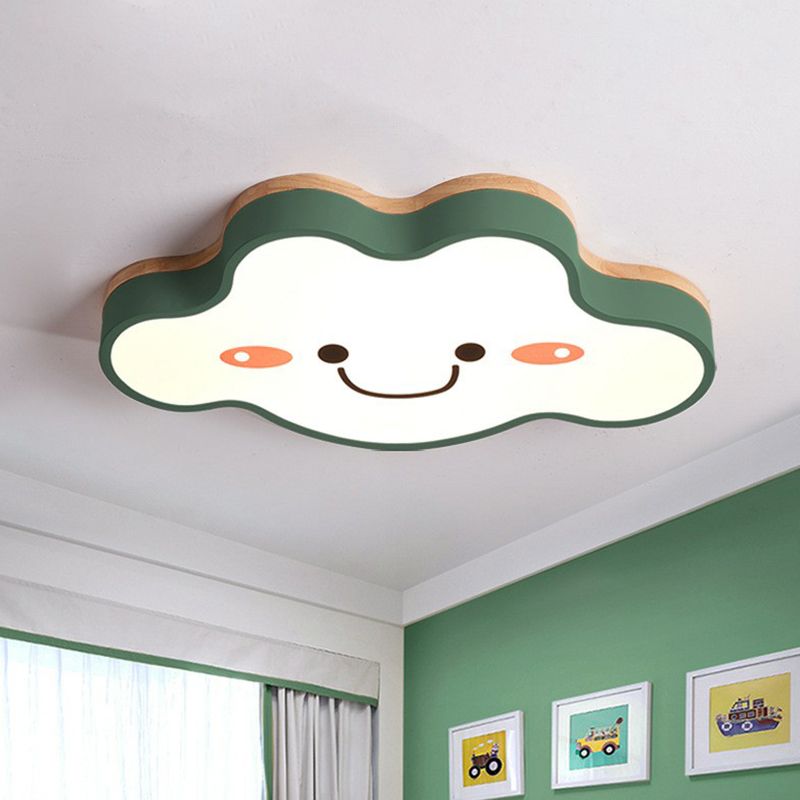 Plafonnier LED en acrylique givré pour chambre à coucher, nuage souriant, luminaire décoratif d'intérieur pour enfants