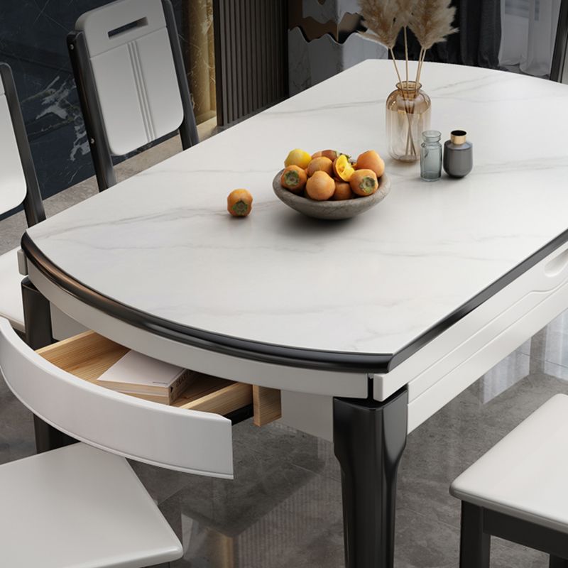 Modern Style Furniture 1/7/ Pcs Round Stone Dinette Table with Armless Chair