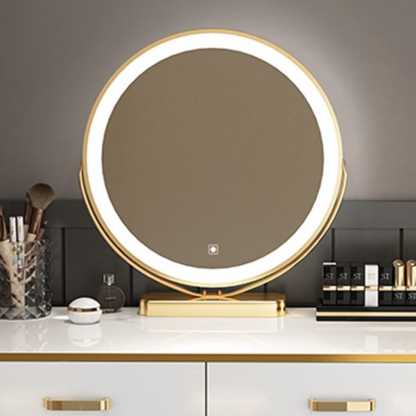 Modern Dressing Table Bedroom Stone Lighted Mirror Make-up Vanity