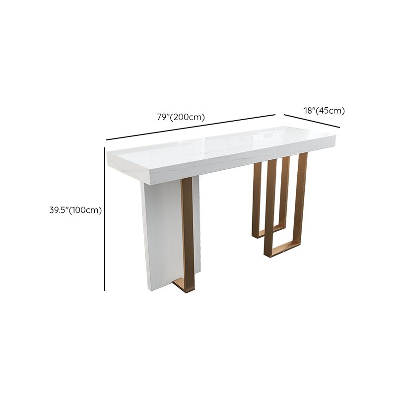Faux Marble Top Counter Table Modern White Counter Table for Patio Use