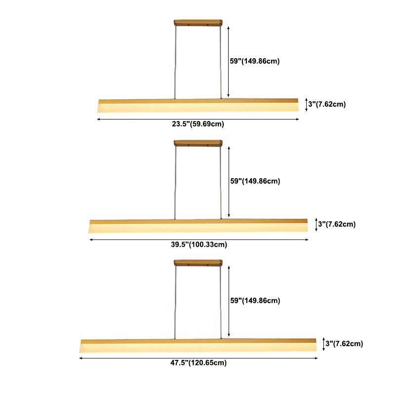 Contemporary Island Light Linear Metal 1 Light Island Ceiling Light for Kitchen