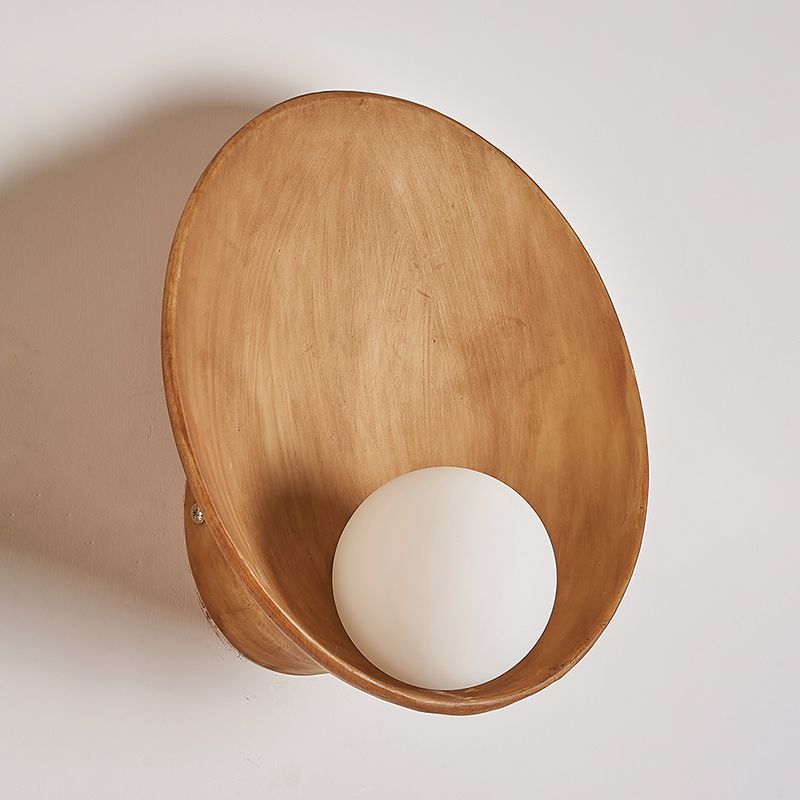 Modernism Resin Wall Lighting 1-Light Glass Shade Wall Mount Light for Foyer