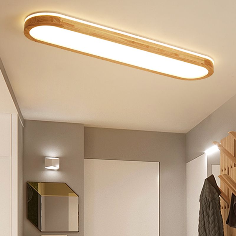 Luminaires de plafond encastrés modernes en bois, luminaires montés au plafond pour le salon