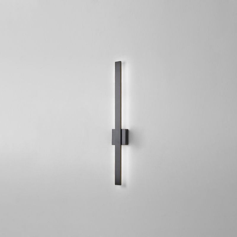 Lineare Schattenwandbeleuchtung moderner einfacher Stil 1 Licht Leuchten Licht in Schwarz und Gold