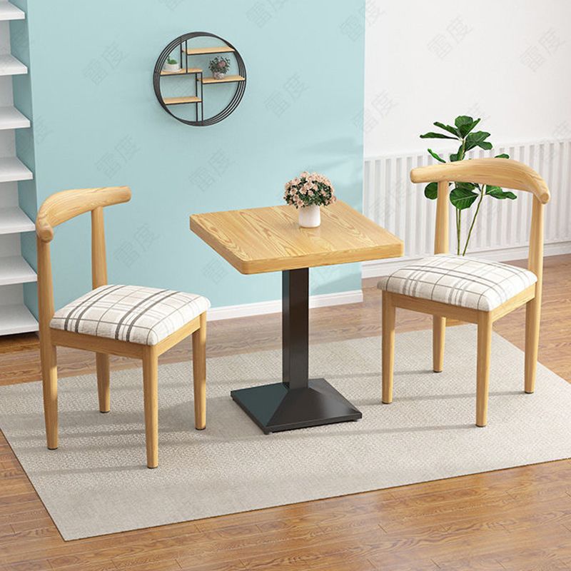 Contemporary Matte Finish Upholstered Side Chair Home Open Back Dining Chair