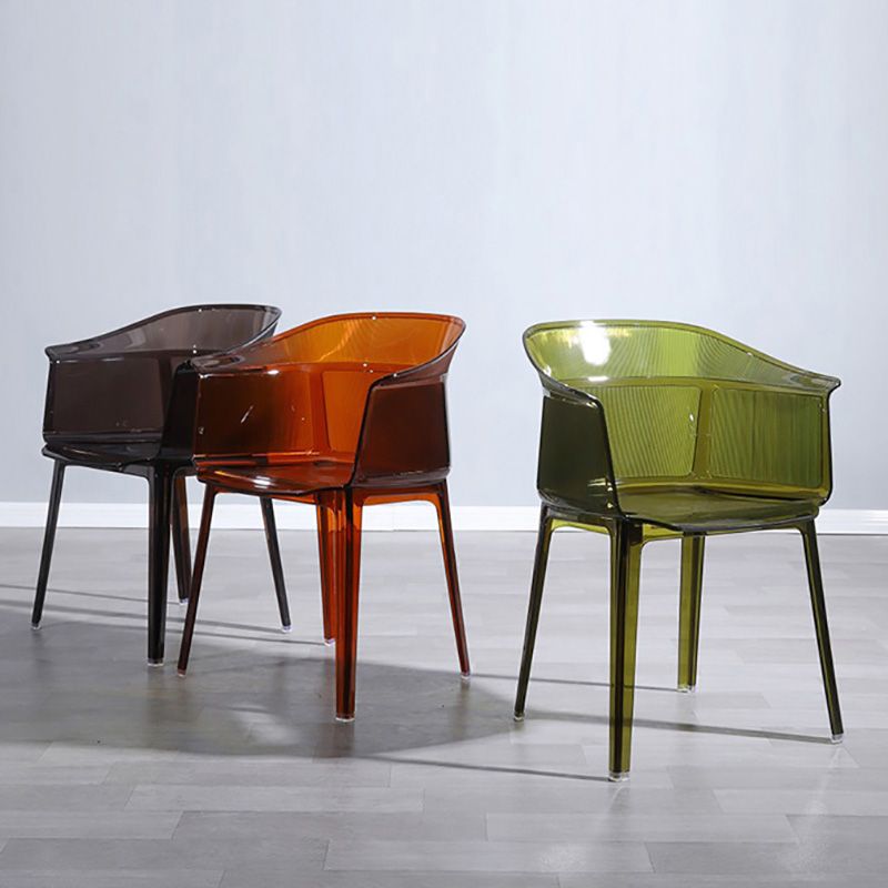 Nordic Style Plastic Dining Armchair Stacking Dining Chair for Restaurant
