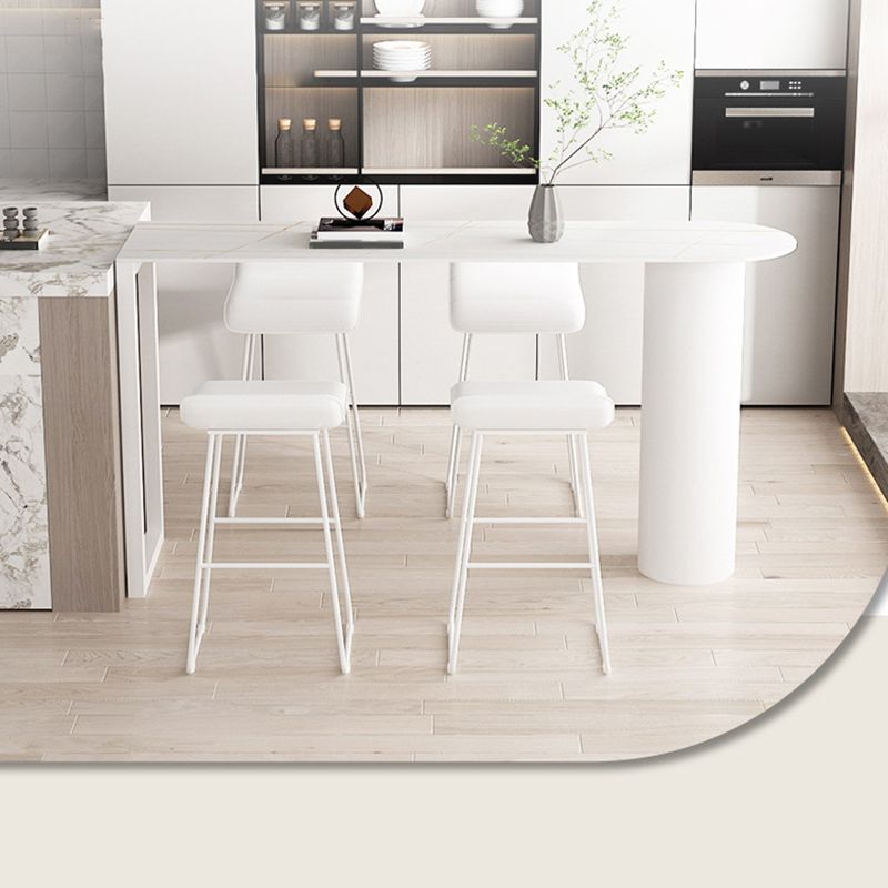 Sintered Stone Bistro Bar Table Double Pedestal Bar Table for Kitchen