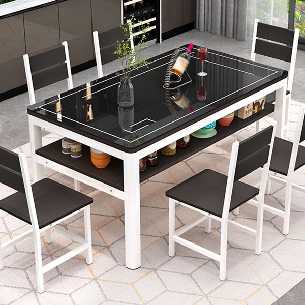 Glas modernes Rechteck Esstisch Glasplatte für Esszimmer und Küche