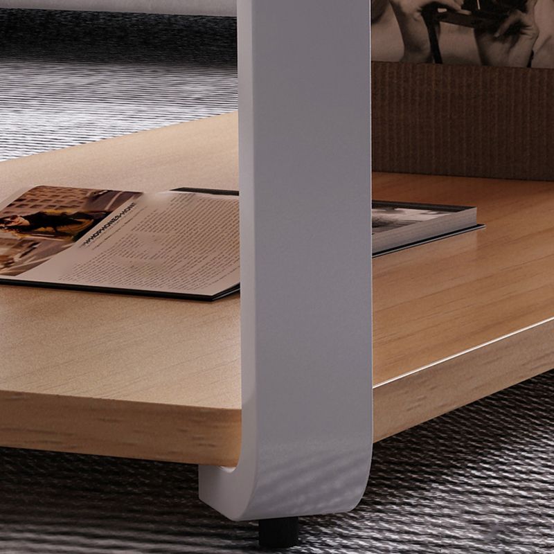 Nordic Rectangular Accent Table 18"H Coffee Table in White/Natural Finish